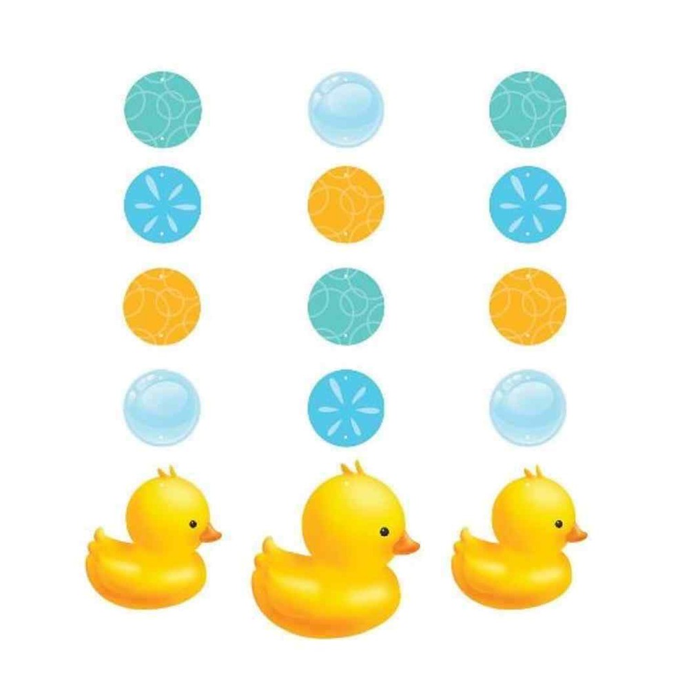 Bubble Bath Rubber Ducky Duck Cute Baby Shower Party Decoration Hanging Cutouts
