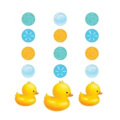 Bubble Bath Rubber Ducky Duck Cute Baby Shower Party Decoration Hanging Cutouts
