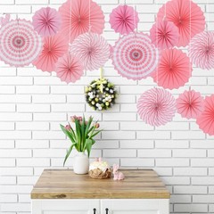 Hanging Paper Fans Set Paper Decorations for Party Birthday（6pcs)