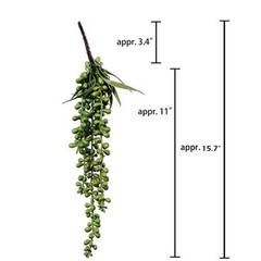FLIPPED 3 Pack Artificial Plant Succulent Plants Hanging Green&13.7 in, Green