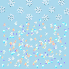 1500PCS Iridescent Silver Snowflake Table Confetti Winter Party Snowflake Foil M