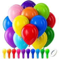 Assorted Rainbow Latex Balloons 100 Pack 12 inch Round Helium Bright …