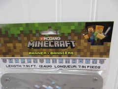 Minecraft Happy Birthday Banner Party Decoration Kids Birthday Gray Blue 7.91 ft