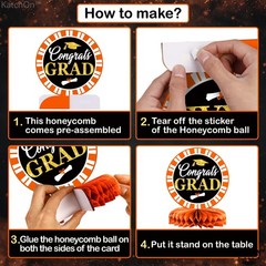 , Orange and Black Graduation Centerpieces for Tables 2025 – Pack of 9 | Blac…