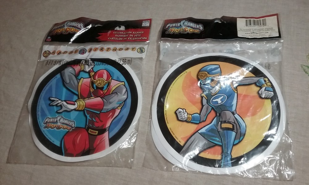Power Rangers Ninja Storm 2 Happy Birthday Banners NIP Vintage