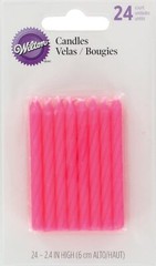 Wilton Birthday Candles, 2.5-Inch, Pink, 24-Pack Pink
