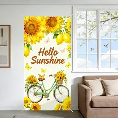 Spring Door Covers, Sunflower & Lemon Banner, 35.4×70.86in Polyester, Spring …