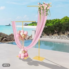 ‌4* Wedding Backdrop Stands Metal Tabletop Height Adjustable Backdrop Stand Gold