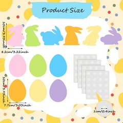 200 PCS Colorful Easter Eggs Bunny Rabbit Circles Cutouts Bulletin Board DIY