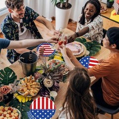 4th of July Party Decorations Set American Flag Patriotic Party Supplies Red