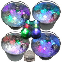 Holiday Party Beverage Ice Bucket Glow Lights LED Submersible 12 Color Changing