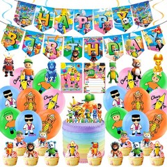 Stumble guys Birthday Party Decor Supplies Balloons Banner Cake Toppers Kids