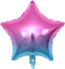 18 Assorted Gradient Color Star Shaped Balloons 6 Kinds of Rainbow Party Foil Ba
