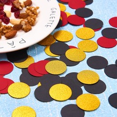 200 PCS Red Black Gold Table Confetti Circle Dots Glitter Party 1.2 Inch