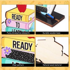 6 Pcs Back to Table Decorations First of Wooden Centerpieces Ready to Learn C…