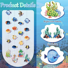 9 Pcs under the Sea Party Tropical Fish Decorations Banners Ocean Themed Supplie