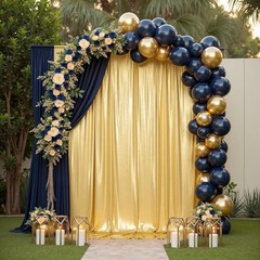 10x10FT Gold Sequin Backdrop Curtain – 2 Panels of 5x10FT Wrinkle-Glitter Drapes