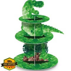 Censen Dinosaur Cupcake Stand Watercolor Style