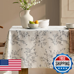 Rustic Linen Table Cloth Rectangle Tables Farmhouse Vintage French Floral Tablec