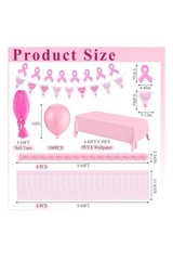 116 Pcs Breast Cancer Awareness Accessories Party Decoration Set Gauze Fabric…