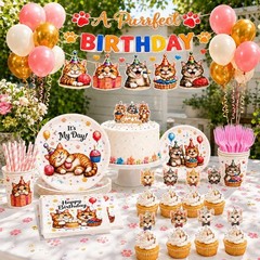 Cat Themed Birthday Decorations Set NEW