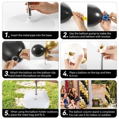 Adjustable Balloon Column Stand Kit – 2 Sets with 100 Balloons for Parties, Wedd