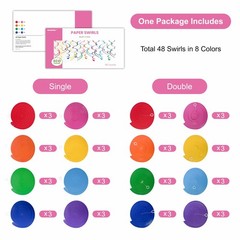 HonuGoGo 48‑Piece Multi-Color Paper Swirl Decorations – Hanging Party Swirls …