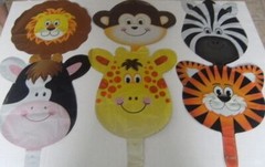 6 Pcs Balloons Animals Leon Tiger Cow Zebra Safari Decoration Adult Kids Party