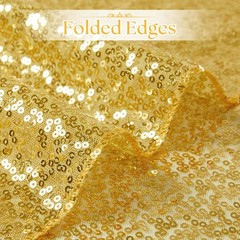 2 Pack Gold Sequin Table Runner 12″ x 72″, Glitter Sparkle Sequin Runners for