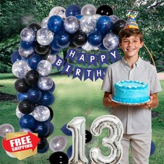 Pongime 13th Birthday Blue Silver