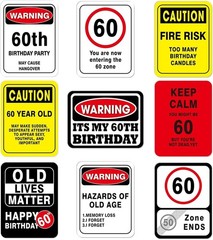 Cheerful 60th Birthday Signs – 9 Durable Cardboard Decorations for Celebrations
