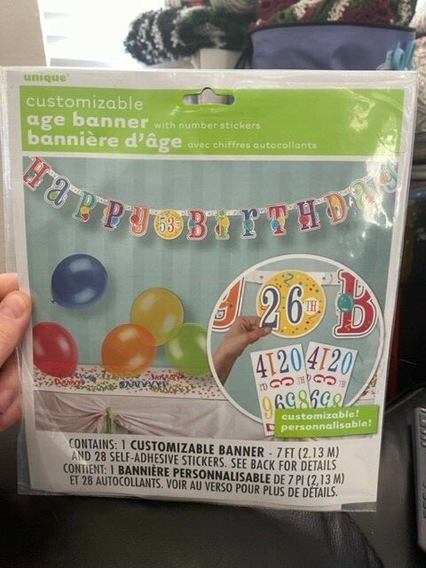 Unique Customizable Age Birthday Banner With Number Stickers New!!!