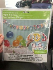 Unique Customizable Age Birthday Banner With Number Stickers New!!!
