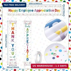 Tingjoo 3 Pcs Employee Appreciation Banner We Appreciate You Decor for Teacher N
