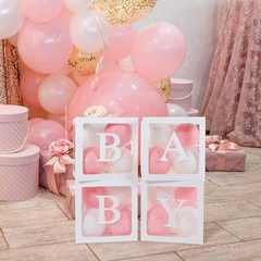 Baby Boxes with Letters for Baby Shower,Clear Baby Shower Decorations Block B…