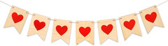 Rustic Heart Banner Garland – Natural Wood with Red Hearts, Paper, Valentine’S D