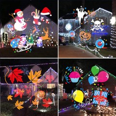 Christmas Snowflake Projector LED Moving Halloween Laser Light Outdoor Landscape