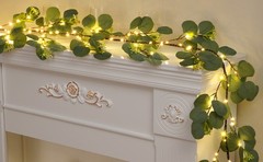 Christmas Decoration Indoor – 6FT Eucalyptus Garland with Timer, Artificial