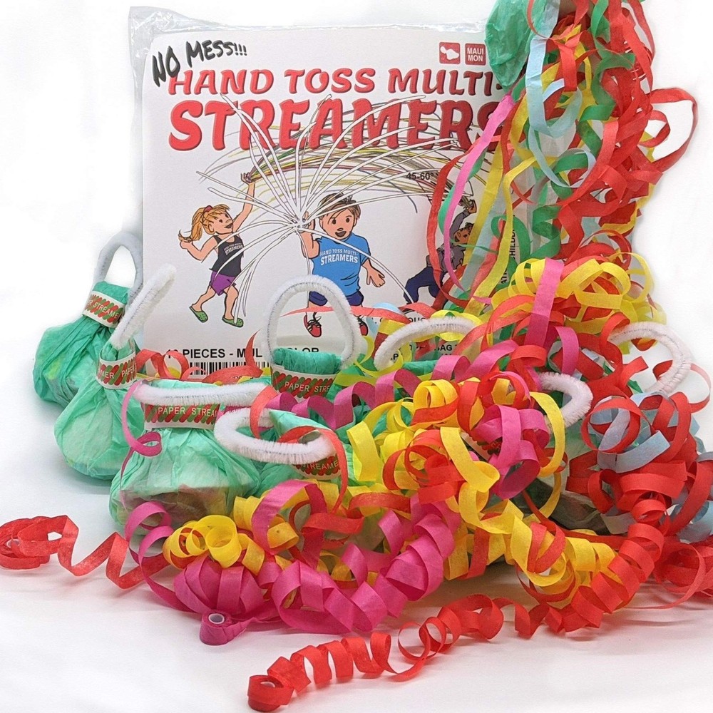 10 Pack Multi Color Hand Toss Streamers – No Mess Dazzling Paper Throw Stream…