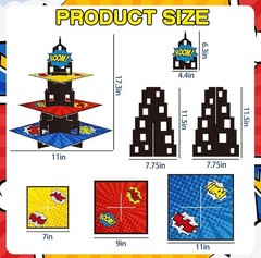 Superhero Cupcake Stand 3 Tier Treat Stand Super Hero Theme Birthday Party New