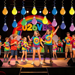 48 Pack VBS 2026 Light Bulb Hanging Swirls Decorations Colorful Paper Spiral Str