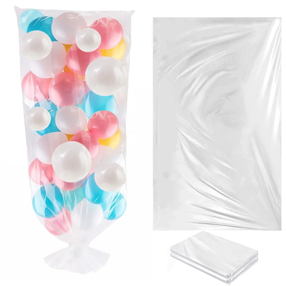 Balloon Transport Bags 2 Pack – 98.4″x59″ Heavy-Duty Reusable Clear Plastic B…