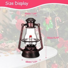Dollhouse Micro Lantern, 3.74″ Height, Plastic Mini Kerosene Lamp Copper, 4pcs