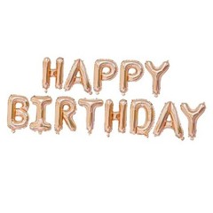 16 Inch Happy Birthday Banner Balloons Aluminum Foil Letters Champagne Gold
