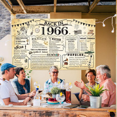 60Th Birthday Decorations for Men or Women, Vintage 1966 Birthday Banner Party S