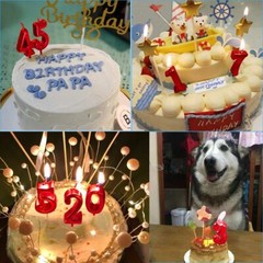 Red Birthday Candles 4 Candle 4th Four Years Cake Bady Roman Number 4,