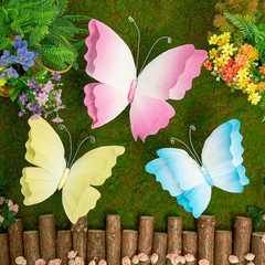 3D Hanging Butterfly Decorations, Butterfly Birthday Party Decorations, 3 Pcs Cr