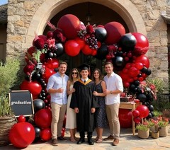 Black Red Balloon Garland Double Stuffed Burgundy Black Balloons Maroon Ruby …