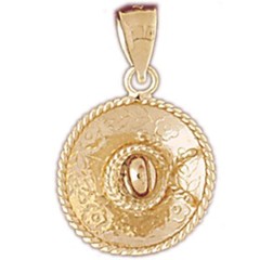 3D Cowboy’s Hat Charm Pendant 14k Gold (2 Grams)