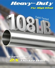 57″ One-Piece Flag Pole, Heavy Duty Stainless Steel Flagpole, 2× Thicker Wa